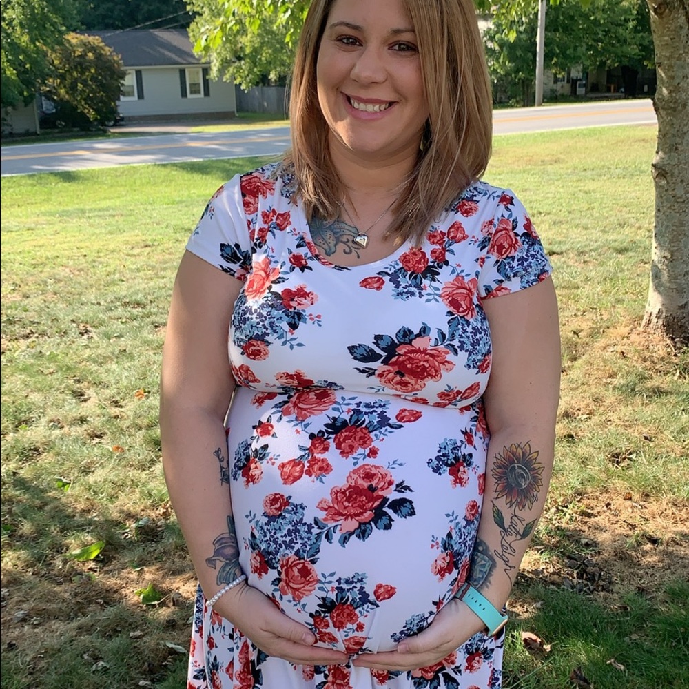 Flowery maternity dress